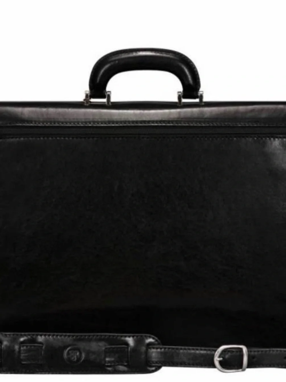 The Paolo3 Classic Leather Briefcase for Men - Black